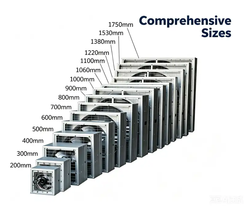 exhaust fan comprehensive sizes
